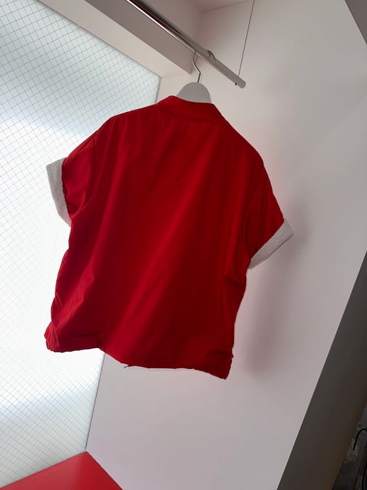 1970 VINTAGE / PILE LINER BEACH SHIRT IN RED