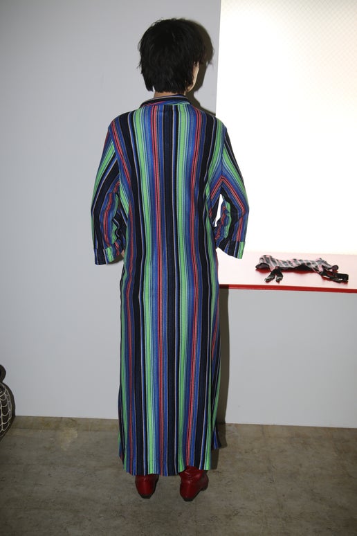 1990 VINTAGE / MULTI STRIPE PILE DRESS