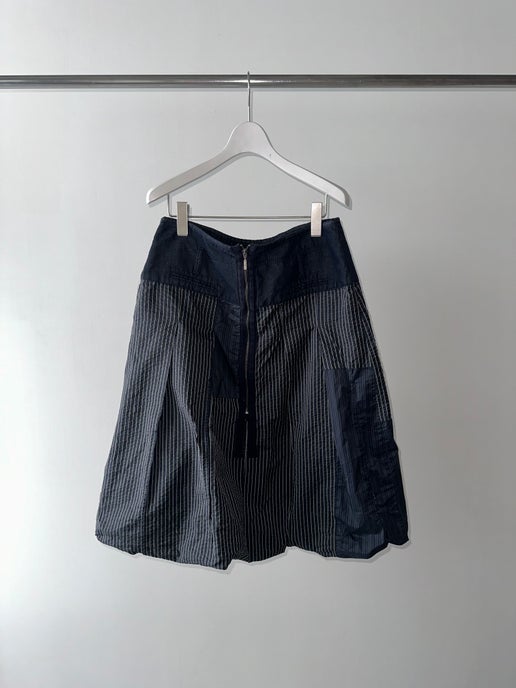 2000 VINTAGE / STRIPE BALLOON SKIRT IN NYLON