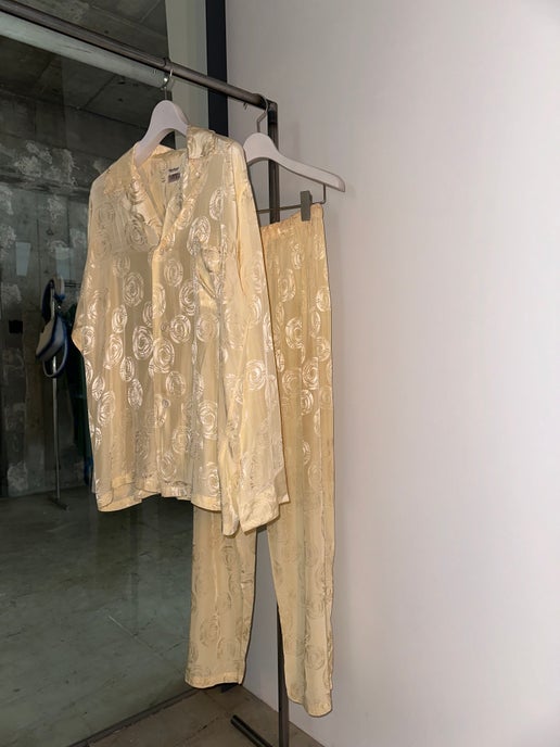 1950 VINTAGE / RAYON JACQUARD PAJAMA SET