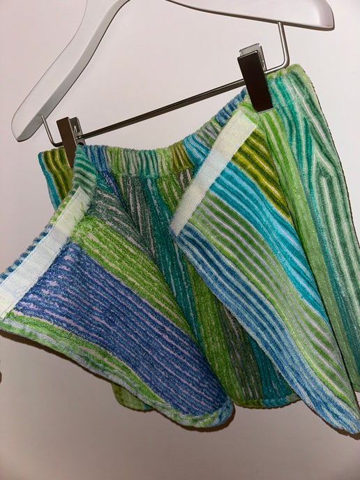 1990 VINTAGE / PILE WRAP MINI SKIRT