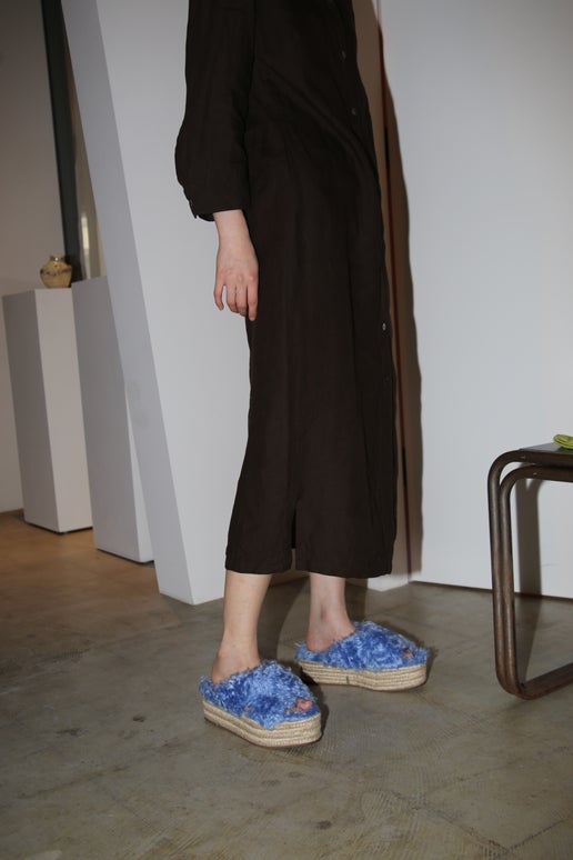 2000 MAX MARA / LINEN SHIRT DRESS IN CHOCOLATE