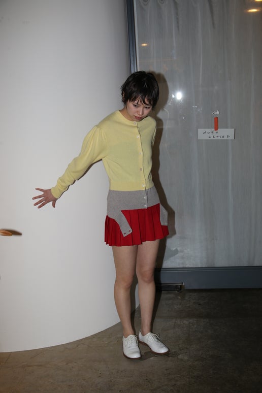 MERYLL ROGGE / CREW NECK CARDIGAN WITH PUFF SLEEVES
