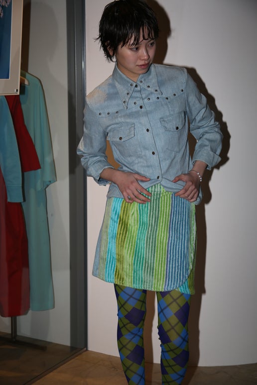 1990 VINTAGE / PILE WRAP MINI SKIRT